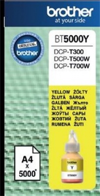 BT5000Y Tinta DCP T-300, 500W, 700W nyomtatókhoz, BROTHER, sárga, 5k